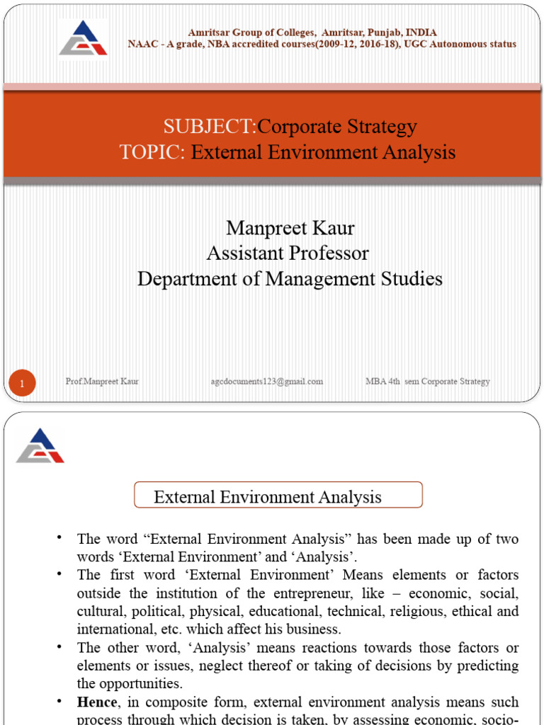 External Environment Analysis in Strategy | PDF | Swot Analysis ...