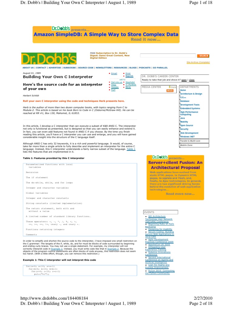 Build Your Own C Interpreter | PDF | C (Programming Language) | Subroutine