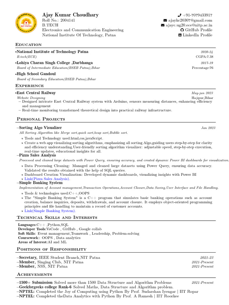 Ajay20307 Resume | PDF | Information Technology Management | Computer ...