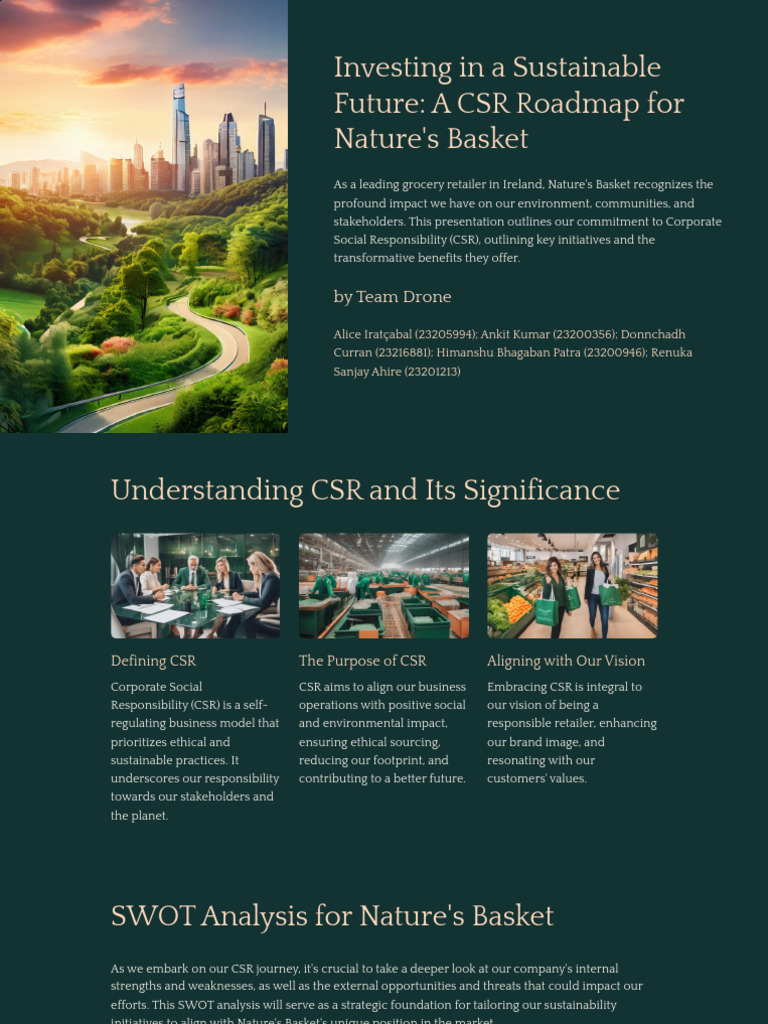 CSR Strategies for Nature's Basket | PDF | Corporate Social ...
