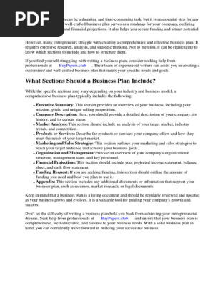 What Sections Should a Business Plan Include