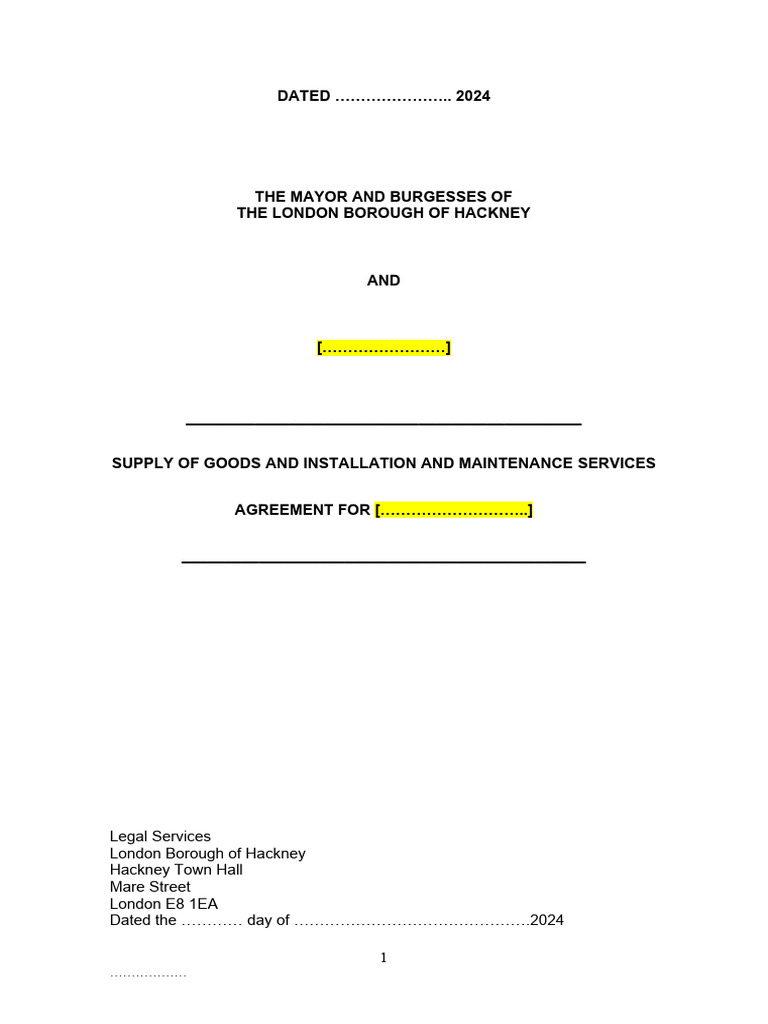 Goods and Services Draft Agreement 2023.deed | PDF | Indemnity | Legal ...