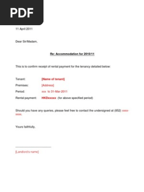 Rental Receipt From Landlord - Template[1]