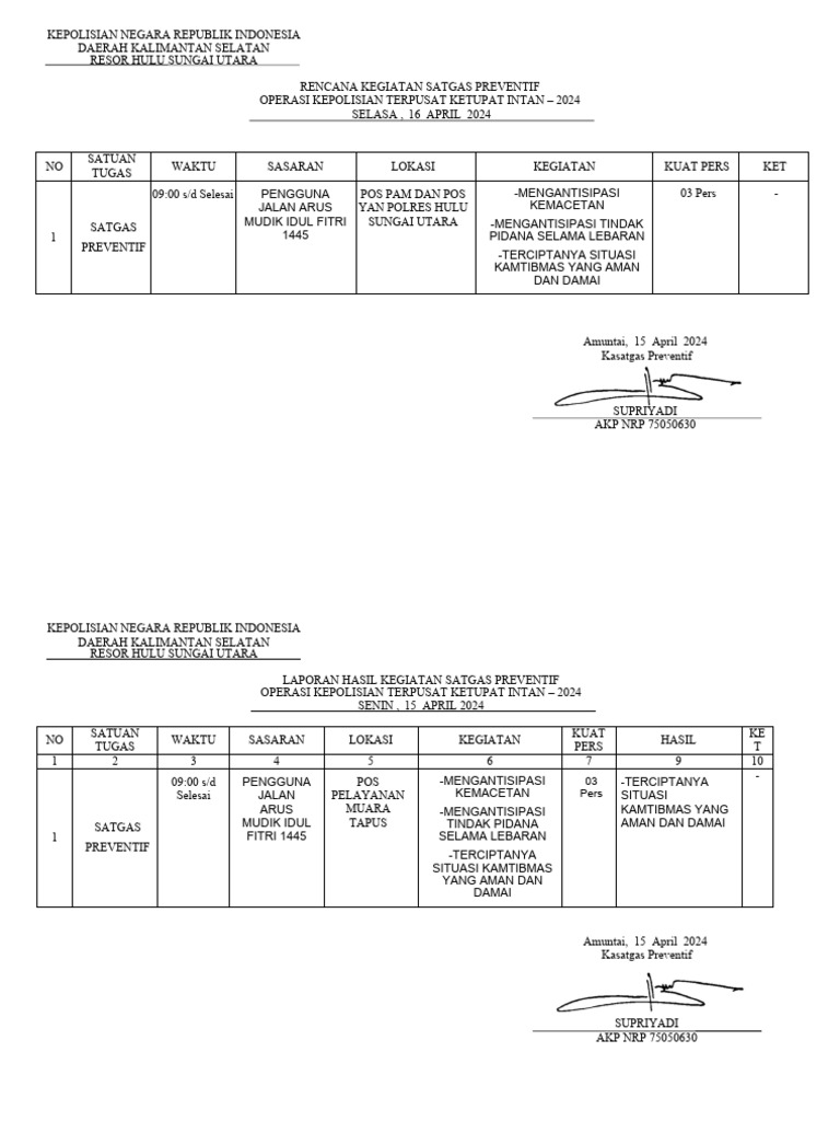 Rengiat Dan Laphasil TGL 15 April 2024 | PDF