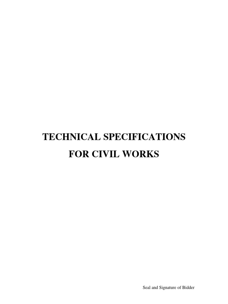 Civil Works Technical Specifications | PDF | Welding | Construction