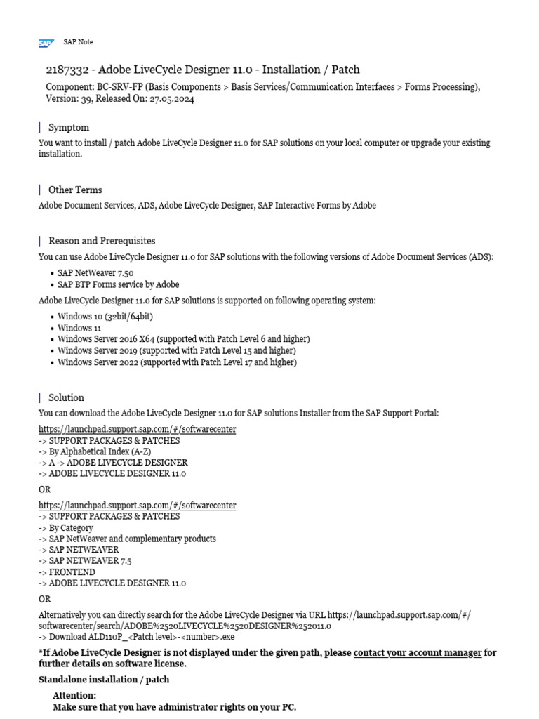 Adobe livecycle designer 11 0 installation patch pdf microsoft