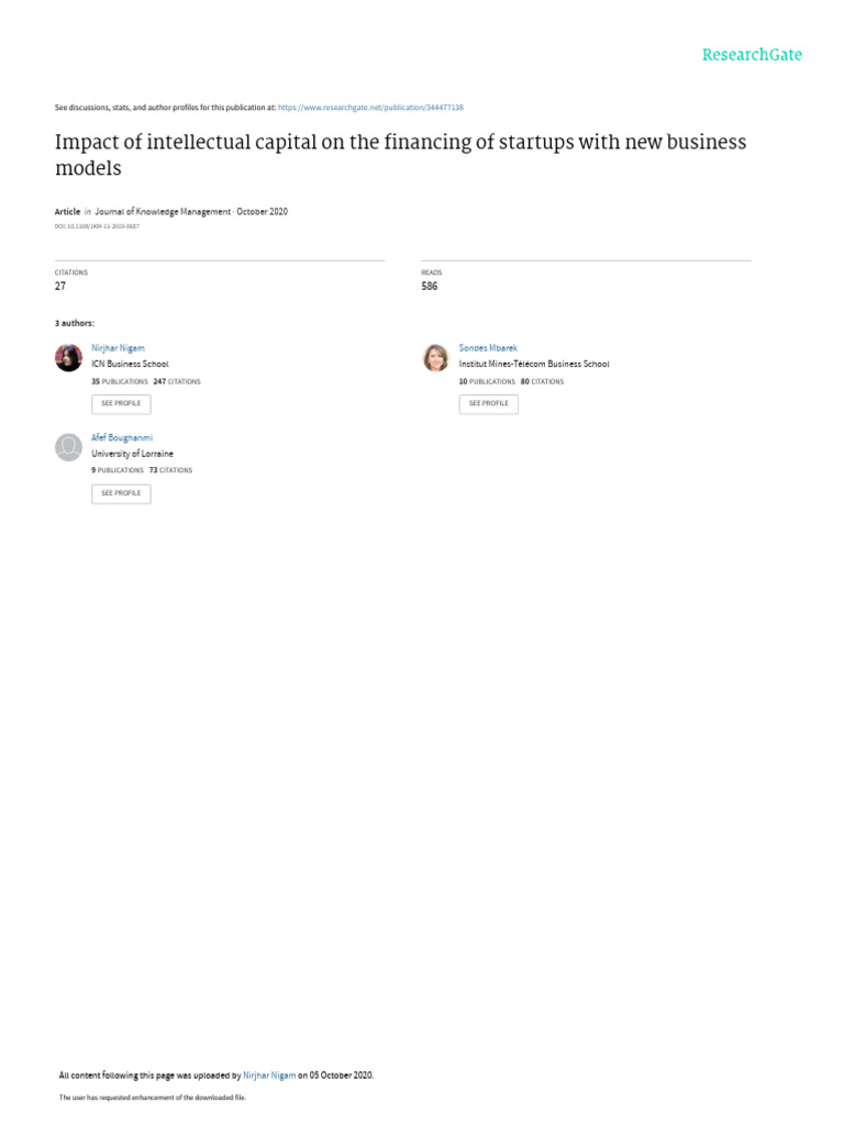Startup Financing & Intellectual Capital | PDF | Startup Company ...