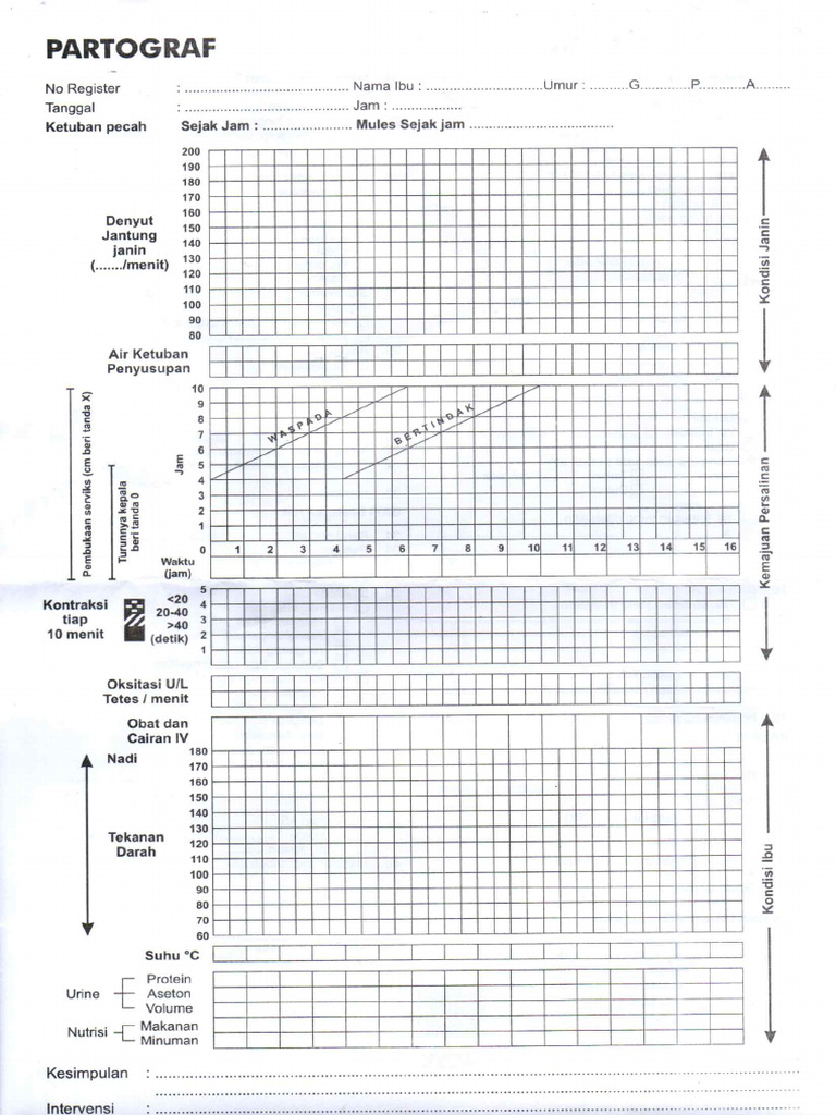 Lembar Partograf Depan Terbaru | PDF