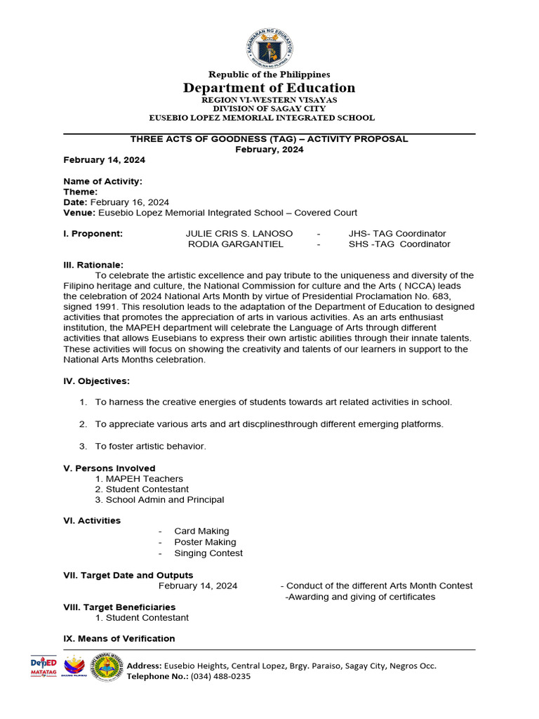 Activity proposal poster making pdf