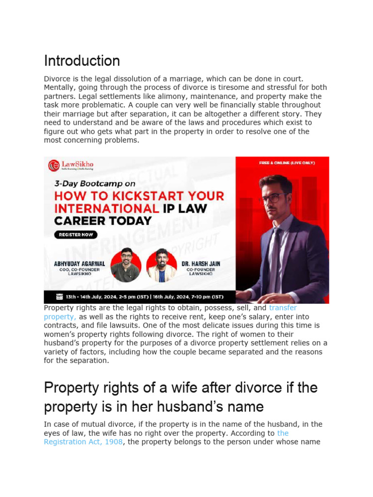 Wife's Property Rights After Divorce | PDF | Divorce | Wife
