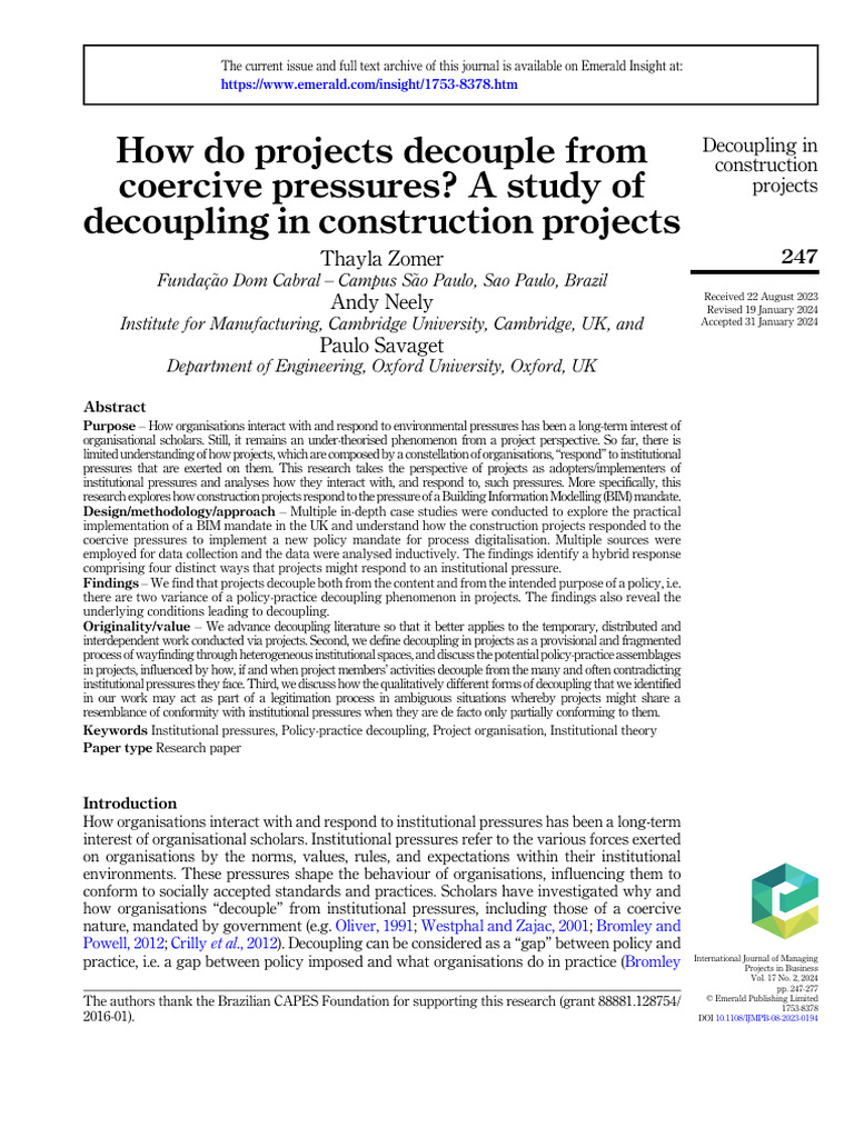 Decoupling in Construction Projects | PDF | Building Information ...