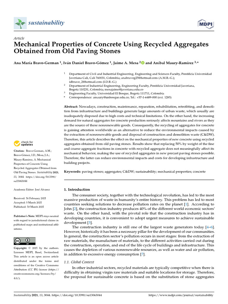 Concrete Mechanical Properties with Recycled Aggregates | PDF ...