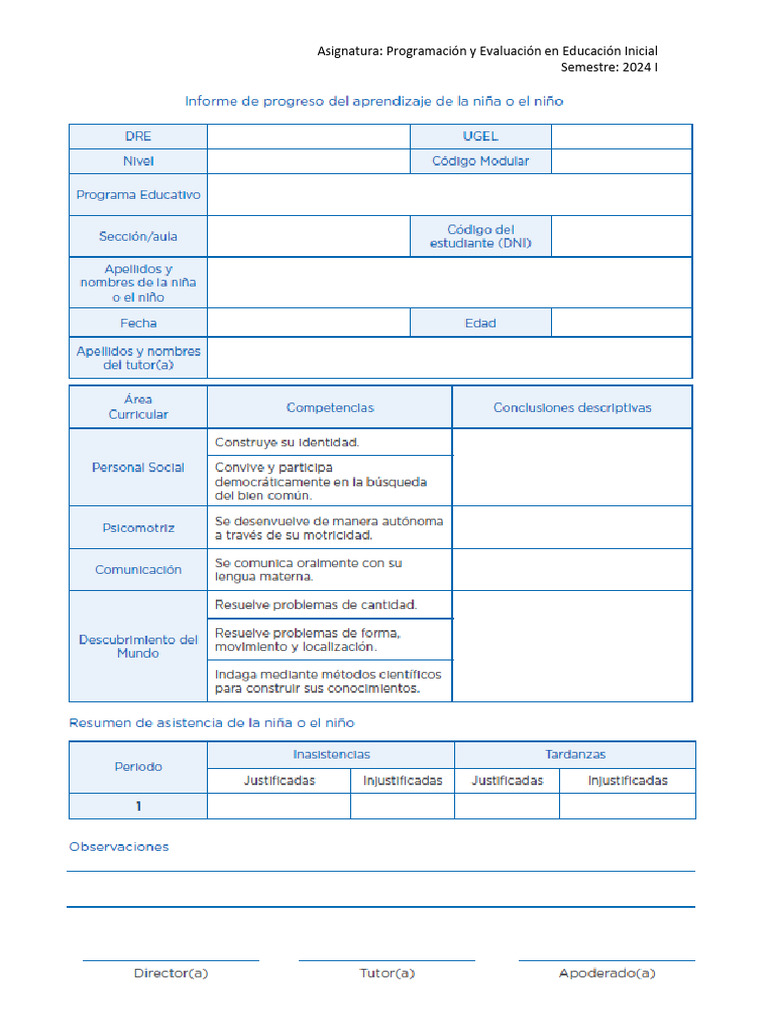 Informes de progreso_ Ciclo I y II | PDF | Educación primaria | Evaluación