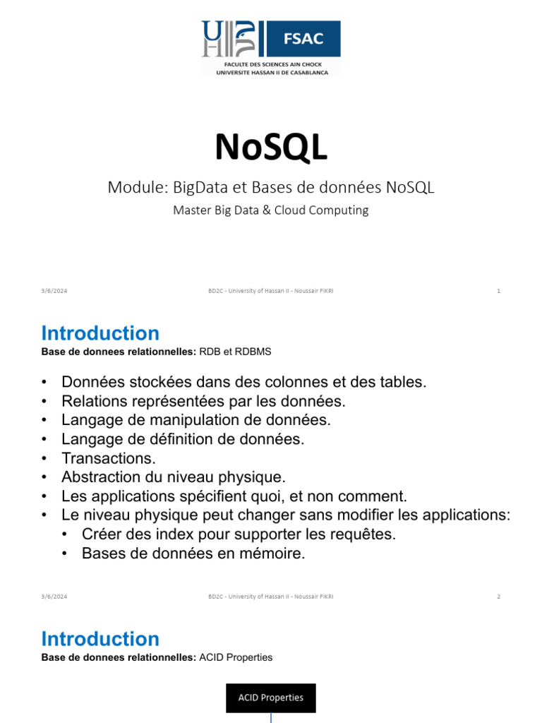 Introduction aux bases de données NoSQL | PDF | XML | MongoDB