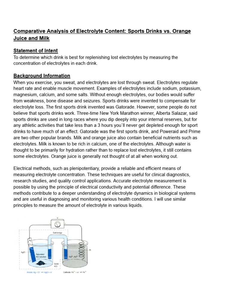 Comparative Analysis of Electrolyte Content_ Sports Drinks vs. Orange ...