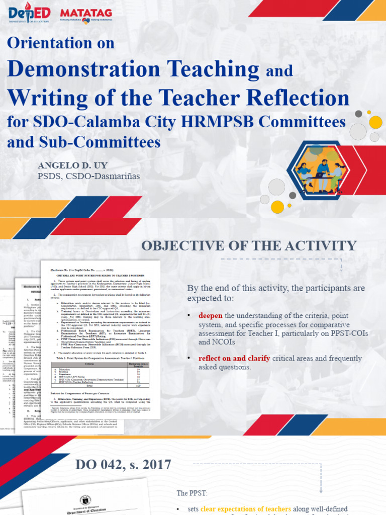 Demo Teaching and Writing of Teacher Reflection | PDF | Rubric ...