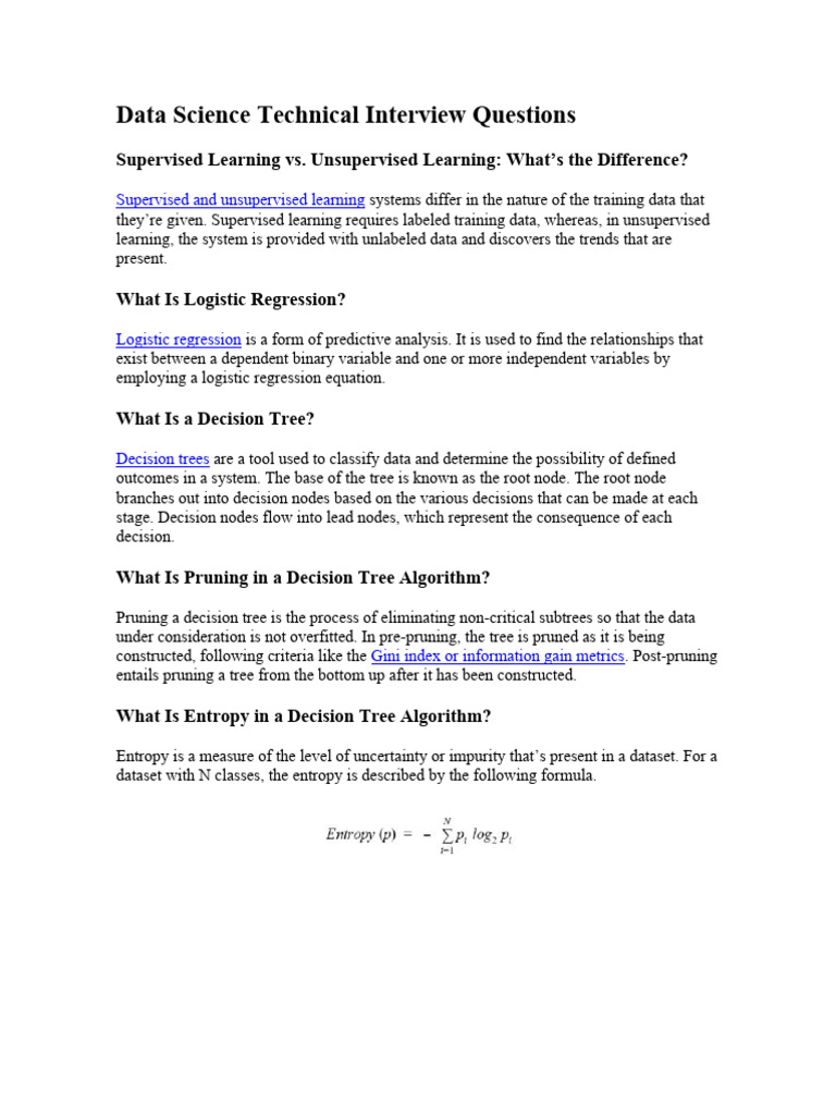 Data Science Interview Questions Guide | PDF | Regression Analysis ...