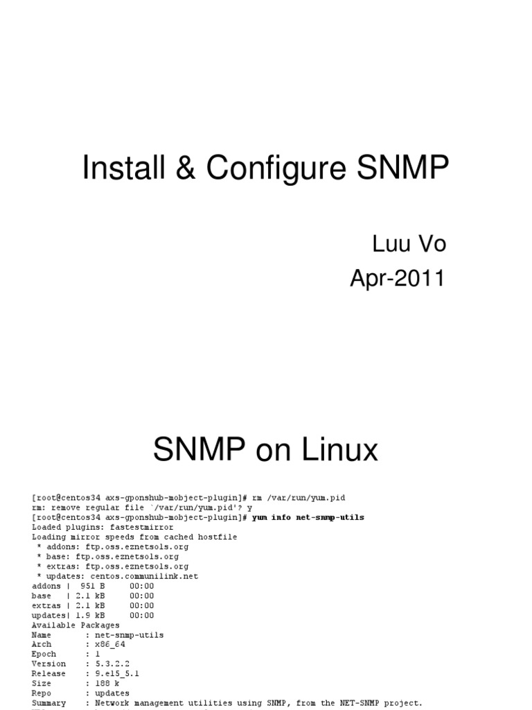 SNMP Setup Guide for Linux Users | PDF | Operating System Technology ...