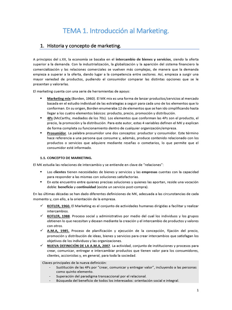 Introducción al Marketing y sus Conceptos | PDF | Marketing | Producto ...