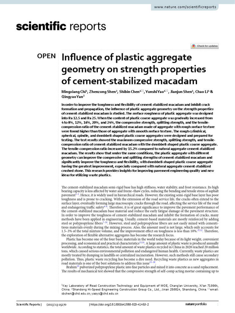 Influence of Plastic Aggregate Geometry On Strengt | PDF | Strength Of ...