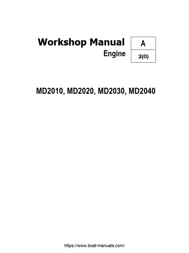 Volvo Penta Marine Engine MD2010, MD2020, MD2030, MD2040 Workshop ...