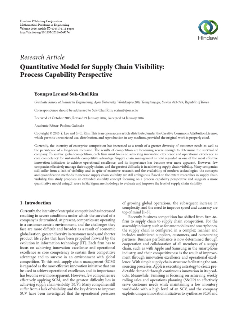 Lee Rim | PDF | Supply Chain | Supply Chain Management