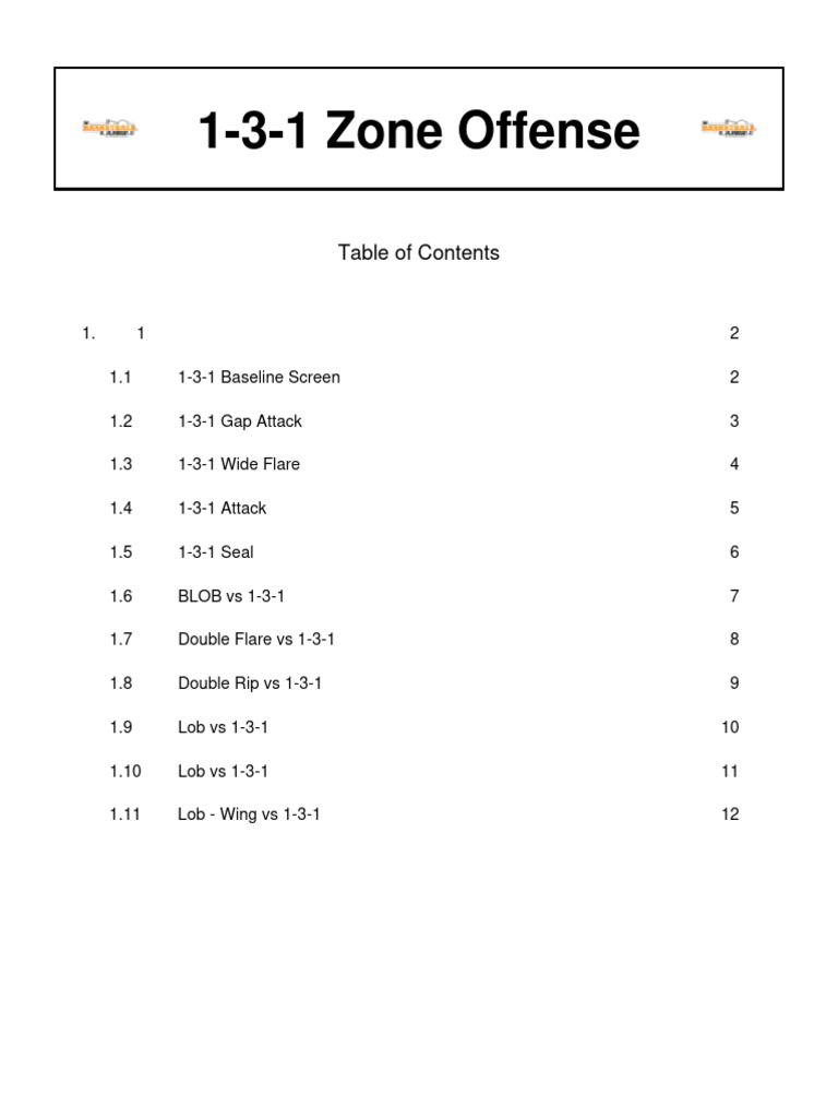1-3-1 Zone Offense Strategies | PDF | Sports | Ncaa Division I Fbs ...