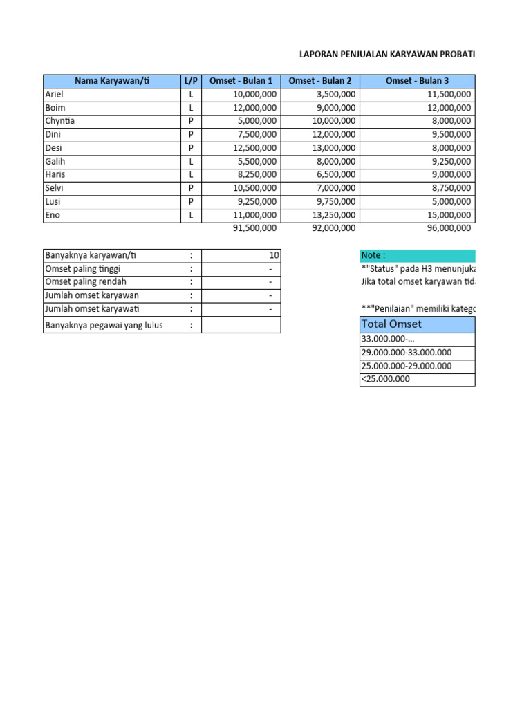 Soal Test Excel Pdf
