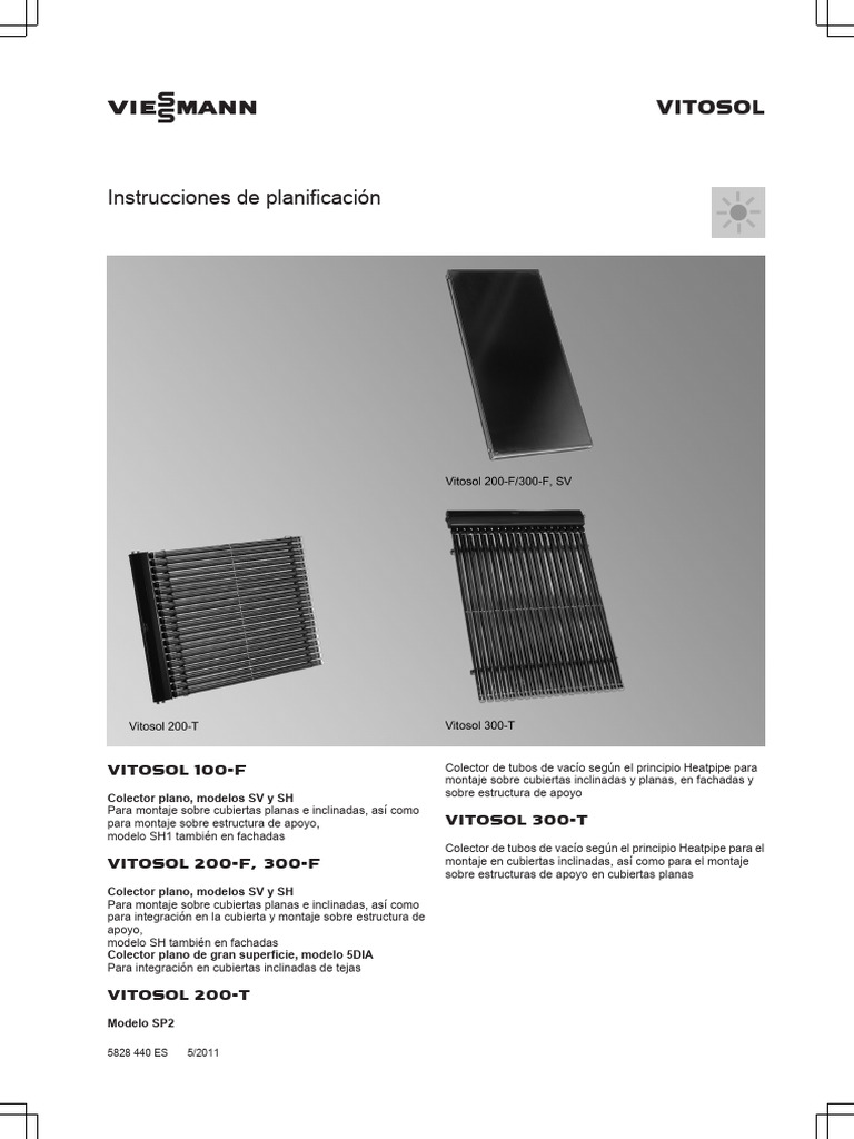 Inst Plan Vitosol 100-F 200-F 300-F 300-T | PDF | Energía solar ...