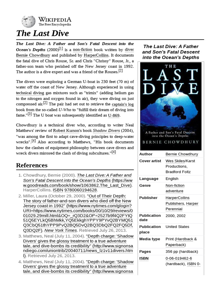 The Last Dive | PDF | Scuba Diving | Diving Equipment