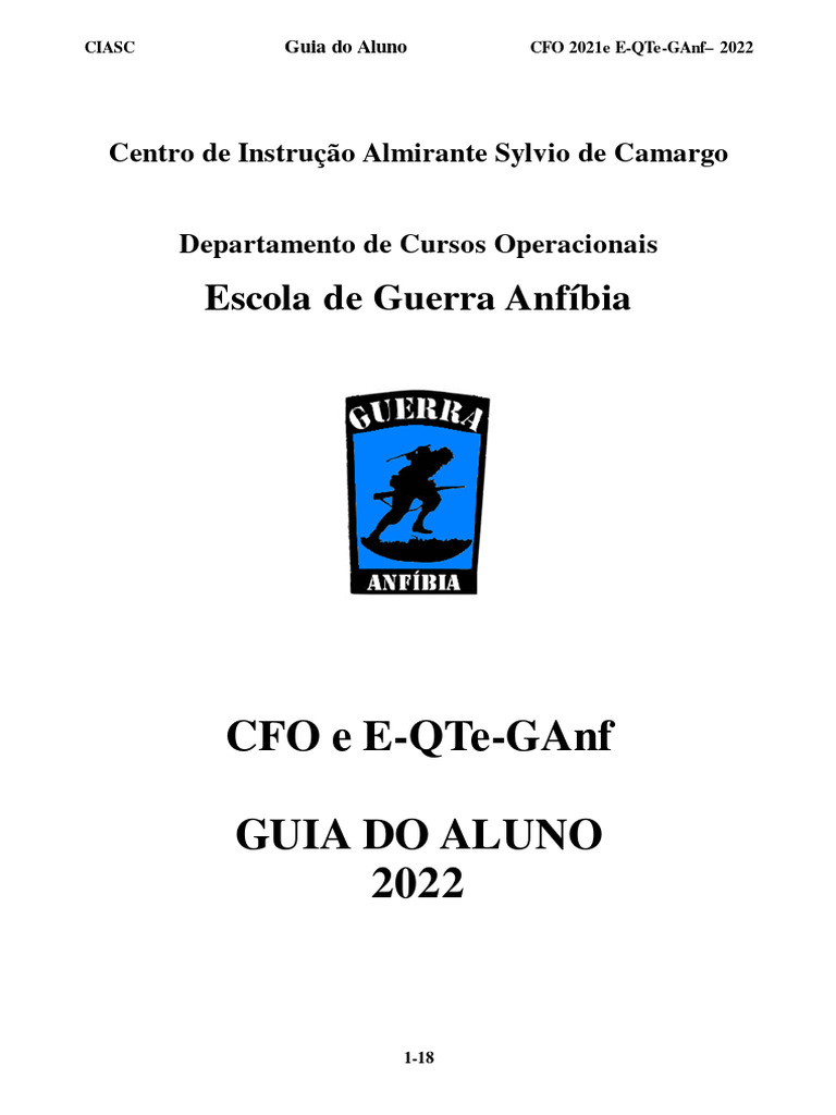 Guia do Aluno CFO e E-QTe-GAnf 2022 | PDF | Pelotão | Corpo de ...