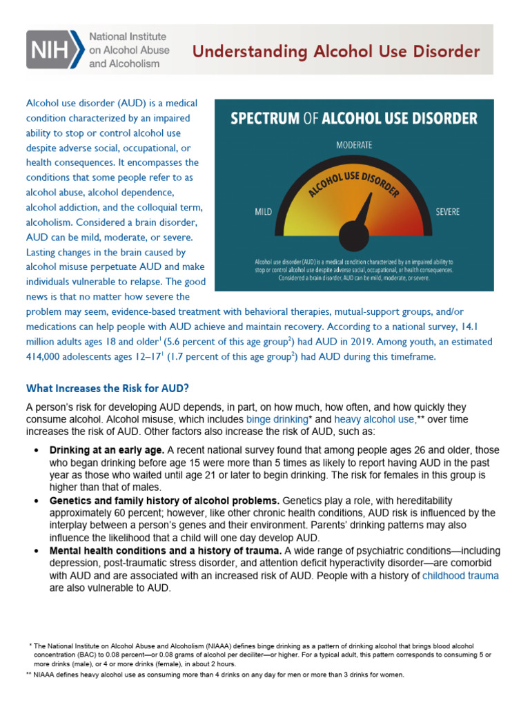Alcohol Use Disorder 0 | PDF | Alcoholism | Mental Disorder