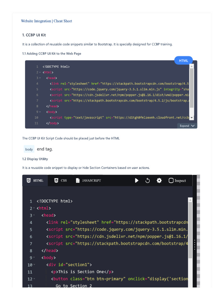 HTML&CSS-12.Website Integration Cheet Sheet | PDF