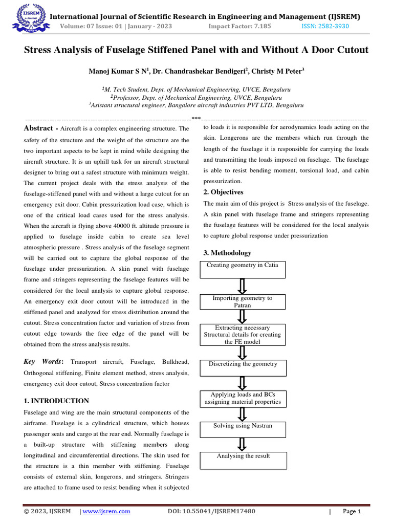 Stress Analysis of Fuselage Stiffened Panel With and Without A Door ...