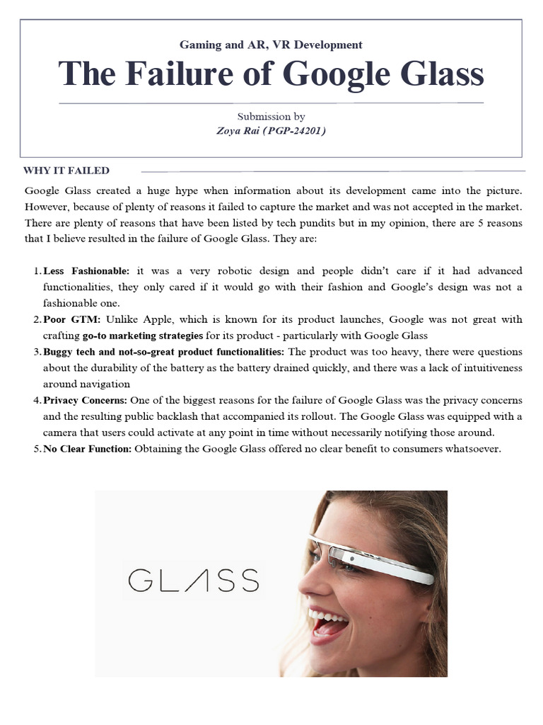 5 Reasons Google Glass Failed | PDF | Games & Activities