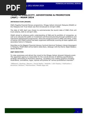 Sebutharga tender Msam 2024 Publicity Bq 01072024 Fa