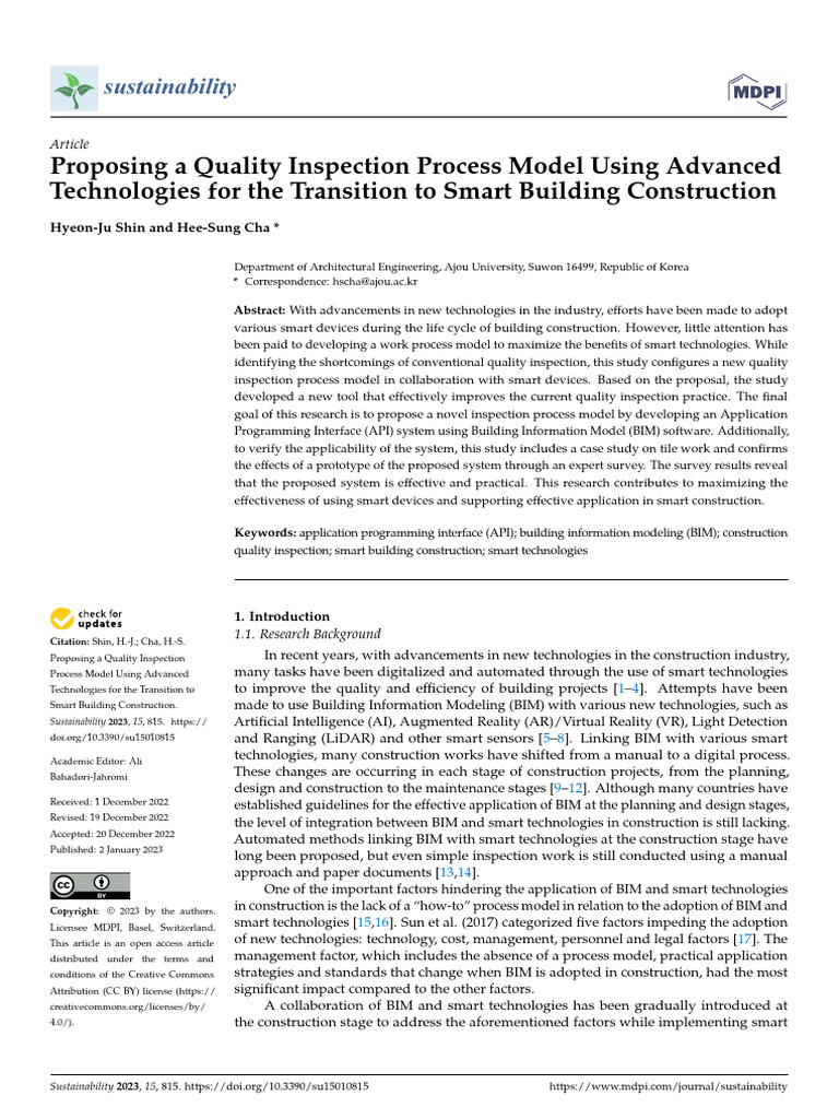 Proposing a quality inspection process model using pdf building