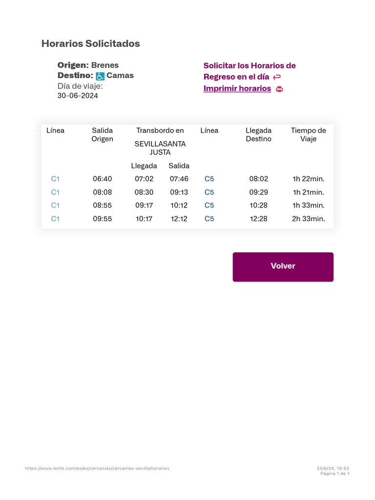 Horarios de Trenes de Cercanías (Sevilla) Renfe 2hhg | PDF