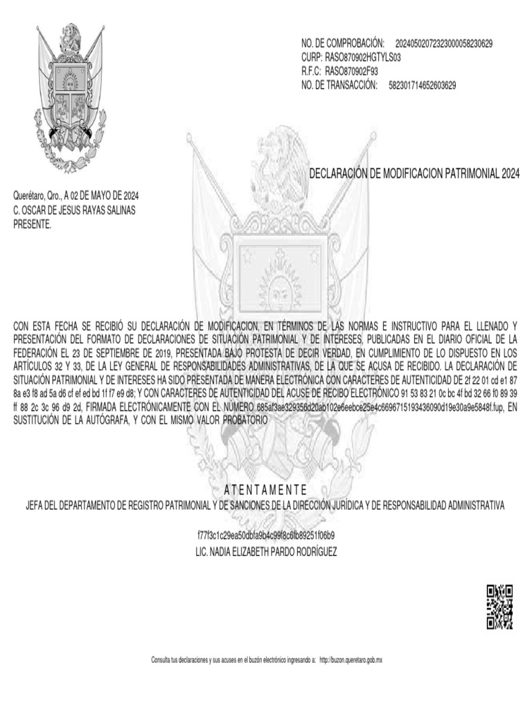 Declaración Patrimonial 2024 Querétaro | PDF | Gobierno