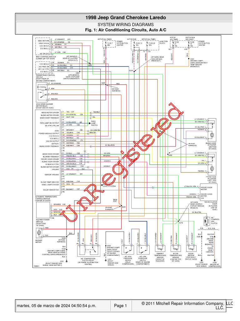 1998 Jeep Cherokee Wiring Diagrams PDF Off Road Vehicles Land