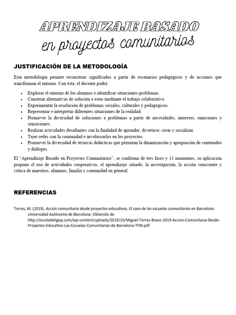 Metodología de Aprendizaje Comunitario | PDF | Aprendizaje ...