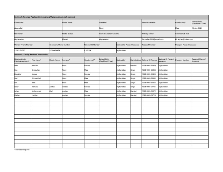 P2 Visa Application Form Details | PDF | Government And Personhood