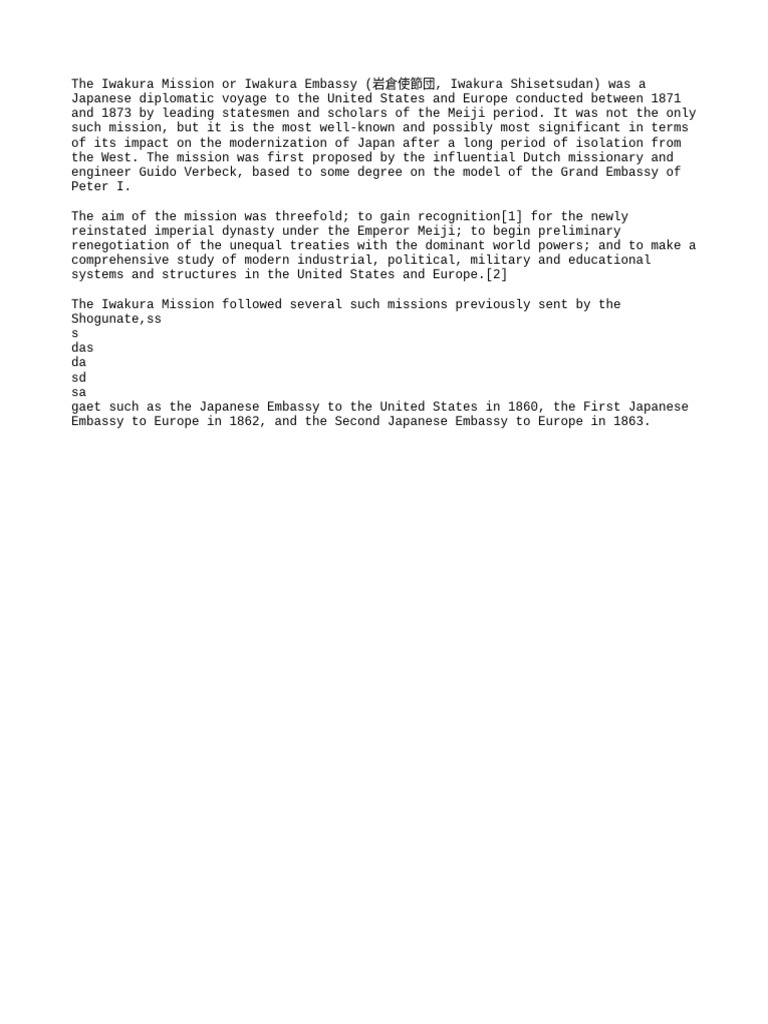 Iwakura Mission Paragraphsadda 2 | PDF