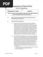 Article 6 - Regulations Establishing Disciplinary Procedures and Temporary Relief From Duty