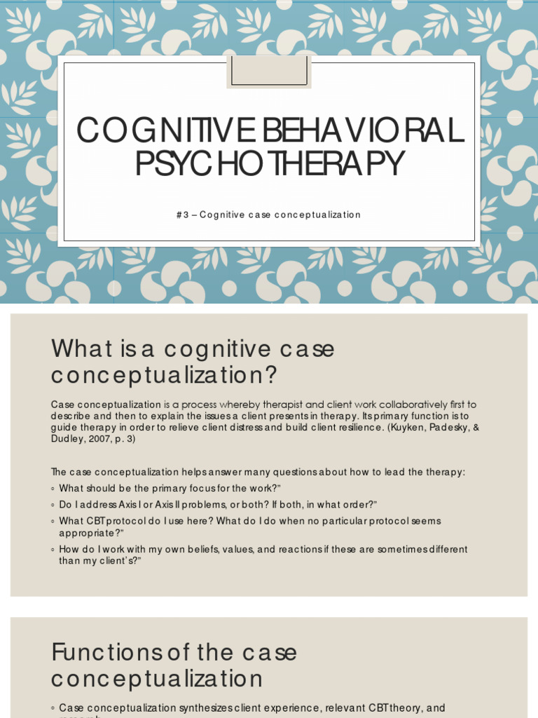 Cognitive Case Conceptualization in CBT | PDF | Psychological Trauma ...