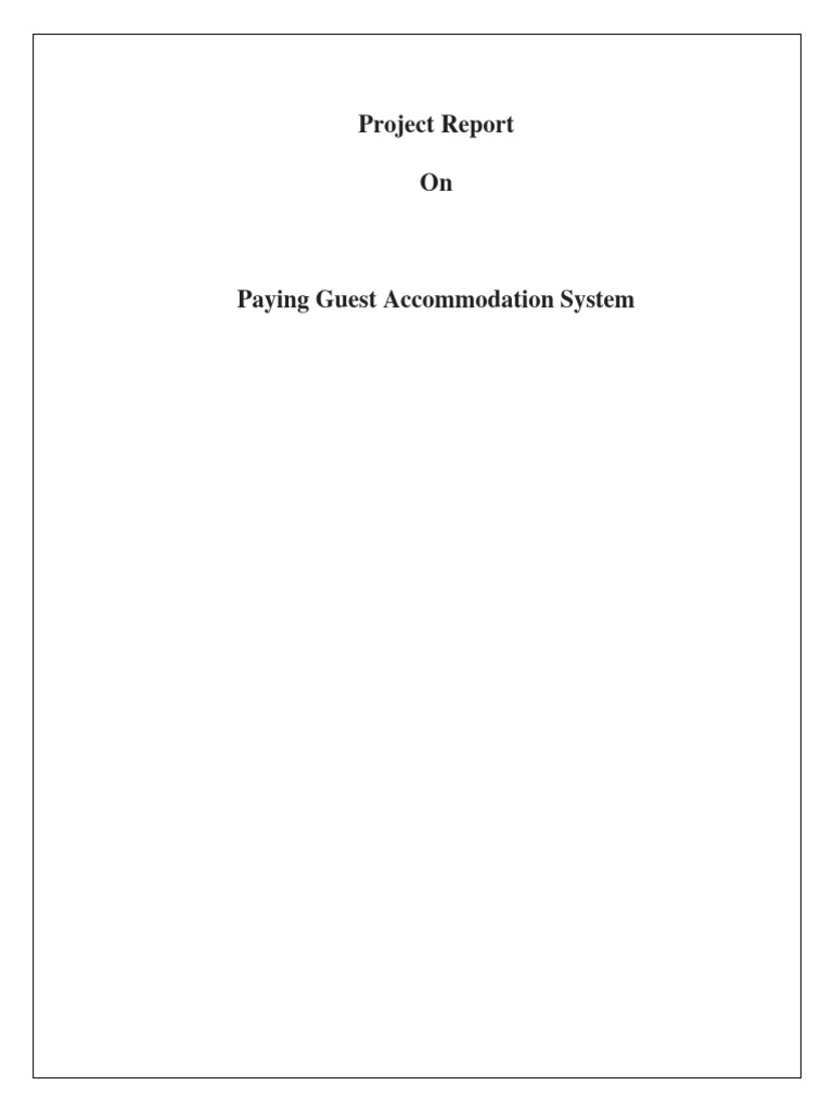 Paying Guest Accommodation System Report | PDF | Php | Apache Http Server