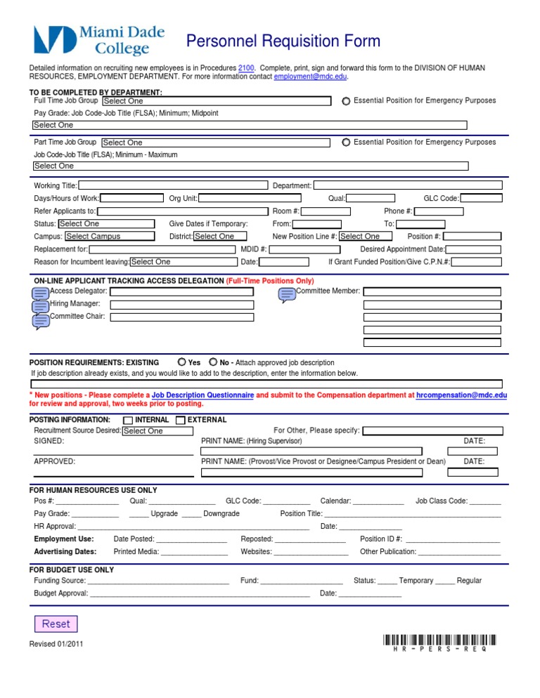 Personnel Requisition Guidelines | PDF | Finance & Money Management