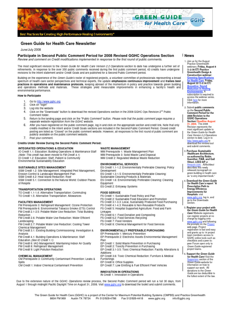 GGHC 2008 Operations Section Update | PDF | Green Building | Waste