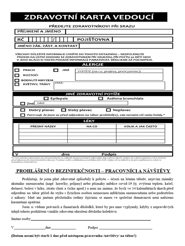 Zdravotní-karta-vedoucí-a-bezinfekčnost-covid.docx | PDF