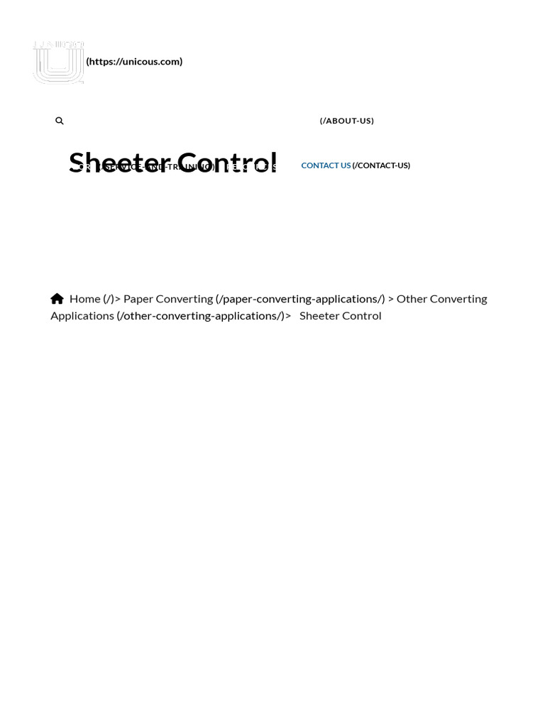 Sheeter Control Unicom Pdf User Interface Digital Signal Processor